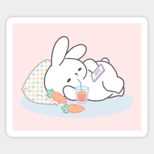 Cute Bunny Relaxing Doing What You Love is Never Waste of Time Magnet